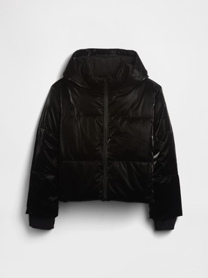 Gap Kız Çocuk Siyah Coldcontrol Max Shine Şişme Puffer Mont