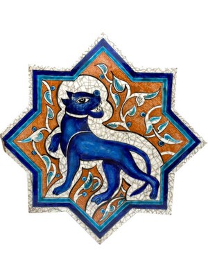 Selçuklu Motifli 1950LER Eski Usta Yapımı Kütahya Çini AOB1748
