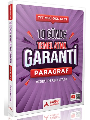 Paraf Akademi YKS TYT MSÜ DGS ALES Paragraf 10 Günde Temel Atma Garanti Video Ders Kitabı Üniversite Hazırlık