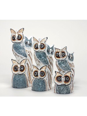 Poebgo Family's Ahşap 3'lü Baykuş Seti Model 6