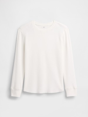 Gap Erkek Çocuk Beyaz Waffle-Knit T-Shirt