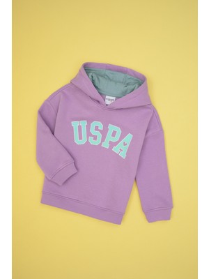 U.S. Polo Assn. Kız Çocuk Lila Şardonlu Kapüşonlu Sweatshirt 50317890-VR034