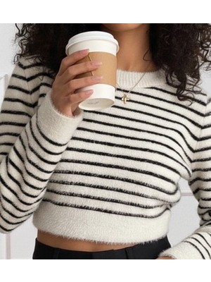 Veraura Lifestyle Kadın Uzun Kollu Balıkçı Yaka Crop Triko Bluz