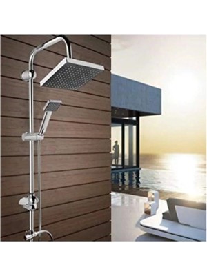 Efe Avm Lisinya Robot Tepe Duş Sistemi Yağmurlama Duş Seti Krom Siyah Kare ( Lisinya )