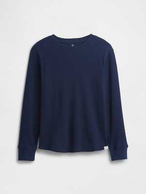 Gap Erkek Çocuk Lacivert Waffle-Knit T-Shirt