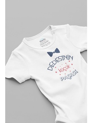 Overoz Organik %100 Pamuk Dedesinin Küçük Paşası Yazılı Bebek Body Badi Çıtçıtlı Zıbın 5757