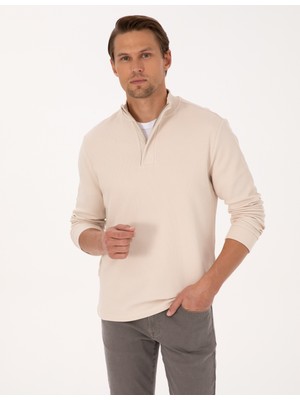 Pierre Cardin Erkek Taş Regular Fit Sweatshirt 50309343-VR049