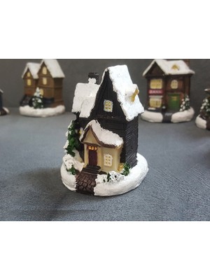 Morlalem 3 Boyutlu Kış Evi Ev Silikon Kalıp K-696, Polyester Kokulu Taş Alçı Mum Kalıbı