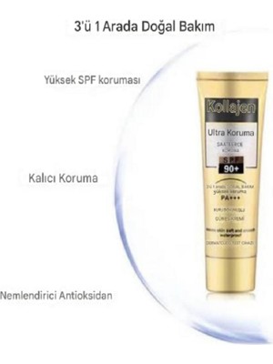 Kaizen Collagen Spf 90+ Yüksek Korumalı Güneş Kremi 24 K Gold Hyaluronica Acid Gün Boyu Kalıcı 100 ml