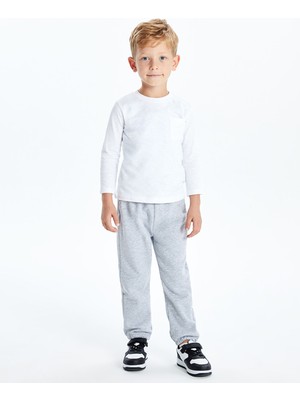 LC Waikiki Erkek Çocuk Jogger Eşofman Altı Kalın Beli Lastikli Basic 3 İplik Şardonlu Kumaş Sezon