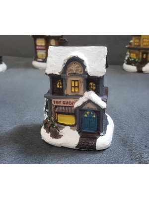 Morlalem 3 Boyutlu Kış Evi Dükkan Ev Silikon Kalıp K-697, Polyester Kokulu Taş Alçı Mum Kalıbı