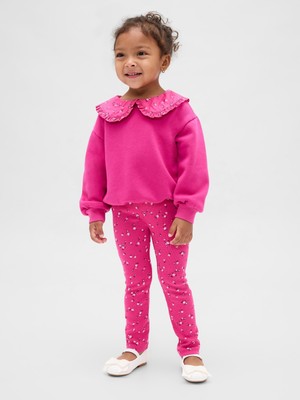 Gap Kız Bebek Pembe Vintagesoft Sweatshirt & Tayt Set Rahat Kalıp ile Şık Tasarım