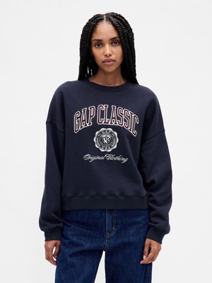 Gap Kadın Lacivert Vintagesoft Gap Logo Wedge Sweatshirt