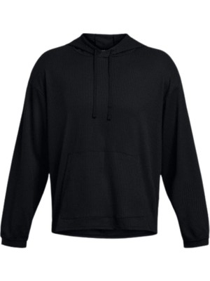 UA1383108 Under Armour Ua Rival Waffle Hoodie Erkek Sweatshirt Siyah