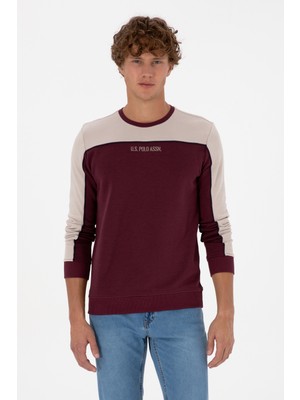U.S. Polo Assn. Erkek Regular Fit Plum Perfect Sweatshirt Kolsuz Tek Cepli Günlük Kullanım İçin 50315507-VR177