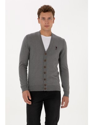 U.s. Polo Assn. Erkek Gri Melanj Hırka (Triko) 50313702-VR086