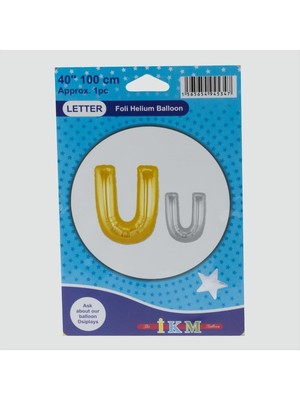 Zero Lvsqvr Gümüş Renkli 40X100 Harfli Folyo Balon-U
