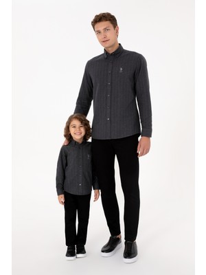 U.s. Polo Assn. Erkek Antrasit Gömlek Desenli 50316559-VR006
