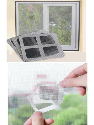 10 Adet Yapışkanlı Kesilerek Kullanılabilir Yırtık Kapı-Pencere Sinekliği Onarım Tamir Bandı
