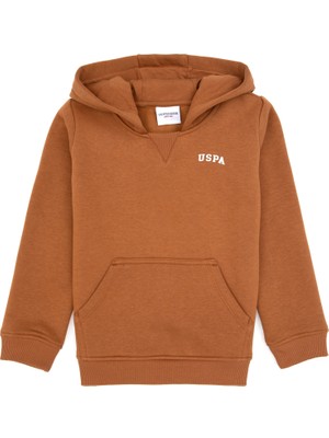 U.S. Polo Assn. Erkek Çocuk Camel Kapüşonlu Basic Sweatshirt 50313808-VR233