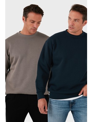 Buratti Regular Fit Bisiklet Yaka Şardonlu 2'li Paket Sweat Erkek Sweat 5905255S2