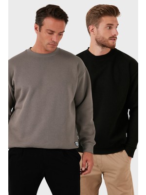 Buratti Regular Fit Bisiklet Yaka Şardonlu 2'li Paket Sweat Erkek Sweat 5905255S2