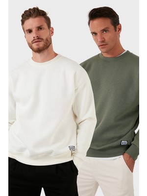 Buratti Regular Fit Bisiklet Yaka Şardonlu 2'li Paket Sweat Erkek Sweat 5905255S2