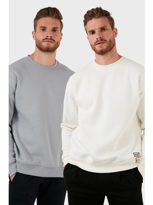 Buratti Regular Fit Bisiklet Yaka Şardonlu 2'li Paket Sweat Erkek Sweat 5905255S2