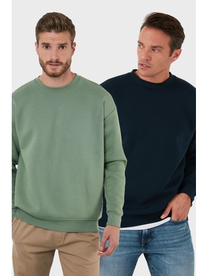 Buratti Regular Fit Bisiklet Yaka Şardonlu 2'li Paket Sweat Erkek Sweat 5905255S2