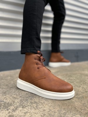 Ebrus Trend JET-207 Oslo Bağcıklı Ortopedik Taban Cilt Erkek Spor Bot CBT - Taba