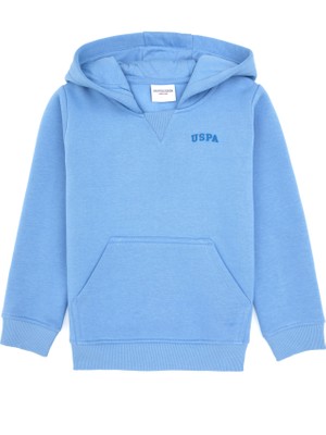 U.S. Polo Assn. Erkek Çocuk Açık Mavi Kapüşonlu Basic Sweatshirt 50313808-VR003