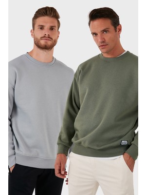 Buratti Regular Fit Bisiklet Yaka Şardonlu 2'li Paket Sweat Erkek Sweat 5905255S2