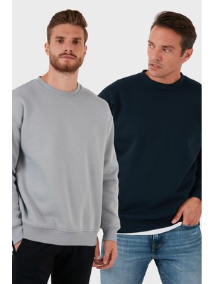 Buratti Regular Fit Bisiklet Yaka Şardonlu 2'li Paket Sweat Erkek Sweat 5905255S2