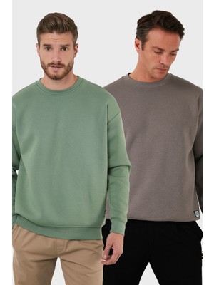 Buratti Regular Fit Bisiklet Yaka Şardonlu 2'li Paket Sweat Erkek Sweat 5905255S2