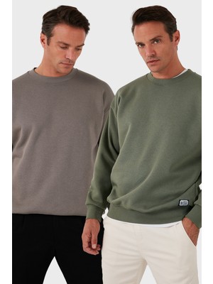 Buratti Regular Fit Bisiklet Yaka Şardonlu 2'li Paket Sweat Erkek Sweat 5905255S2