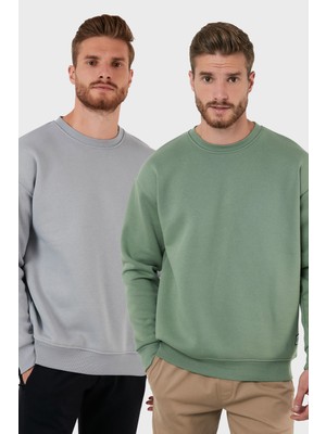 Buratti Regular Fit Bisiklet Yaka Şardonlu 2'li Paket Sweat Erkek Sweat 5905255S2