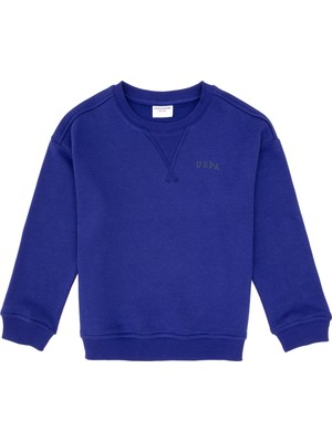 U.S. Polo Assn. Erkek Çocuk Mor Bisiklet Yaka Basic Sweatshirt 50313829-VR038