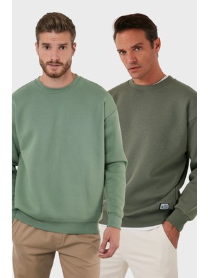 Buratti Regular Fit Bisiklet Yaka Şardonlu 2'li Paket Sweat Erkek Sweat 5905255S2