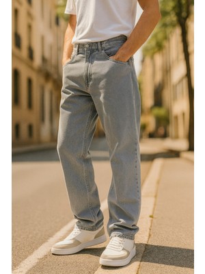Cedy Denim Erkek Yüksek Bel Bol Kesim Baggy Loose Fit Jean PANTOLON-C352