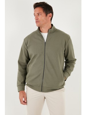 Buratti Pamuklu Regular Fit Dik Yaka Fermuarlı Hırka Erkek Hırka 5901077