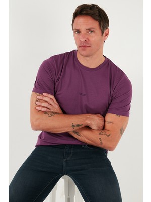 Buratti Yazı Detaylı Pamuklu Regular Fit Bisiklet Yaka T Shirt Erkek T Shirt 59020203