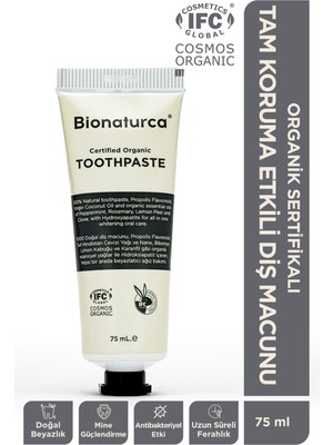 Organik Sertifikalı Tam Koruma Etkili Beyazlatıcı Diş Macunu 75 ml
