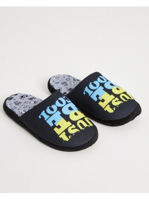 Chirpy Erkek Kışlık Rahat ve Sessiz Taban Just Be Cool Yazılı Ev Terliği