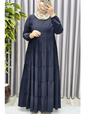 Elmas Tesettür Kadın Tesettür Giyim Büyük Beden 5 Katlı Endonezya Krebi Elbise