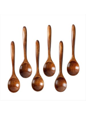 Mystique 6 Adet Ahşap Kaşık, 6,5 Inç Küçük Ahşap Kaşık - Çorba, Yemek, Kepçe Kavanozları ve Kutular -Mutfak Eşyaları Için Mükemmel (Yurt Dışından)