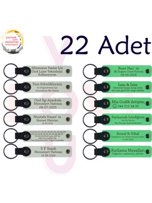 Miawiki Beyaz & Fıstık Yeşili, Şirket Yıl Dönümüne Anlamlı Hediye, 22’li Set, Tarih ve Isimli Deri Hatıra