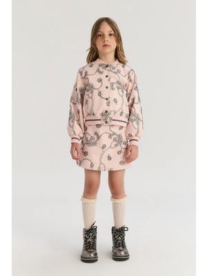 Tyess Bg Store Kız Çocuk Pudra Ceket Klasik Kalıp Pamuk Karışımlı Collage Yaka