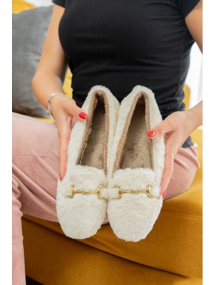 Yumuşak Peluş Kadın Ev Babeti Ses Yapmaz Hafif Taban Panduf Ev Pandufu