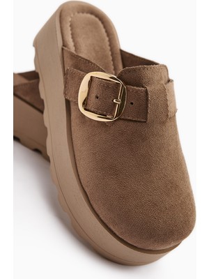 Limoya Clara Vizon Süet Tokalı Kadın Terlik