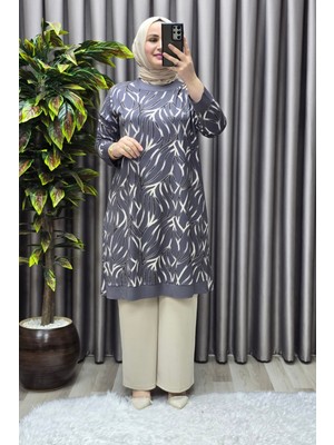 Elmas Tesettür Kadın Tesettür Giyim Büyük Beden Trend Simli Tunik
